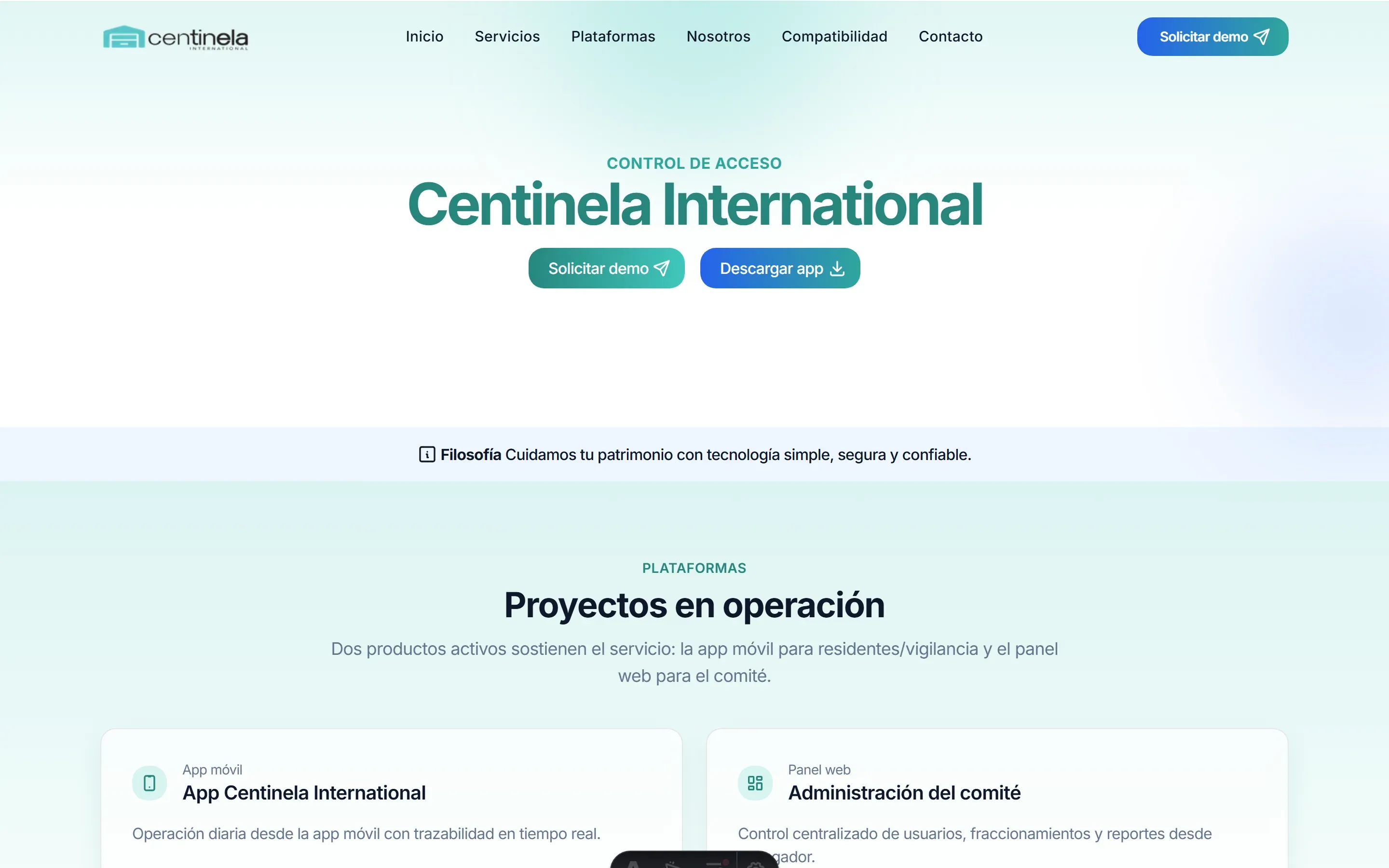 Centinela — Sitio Web de Marketing — Centinela